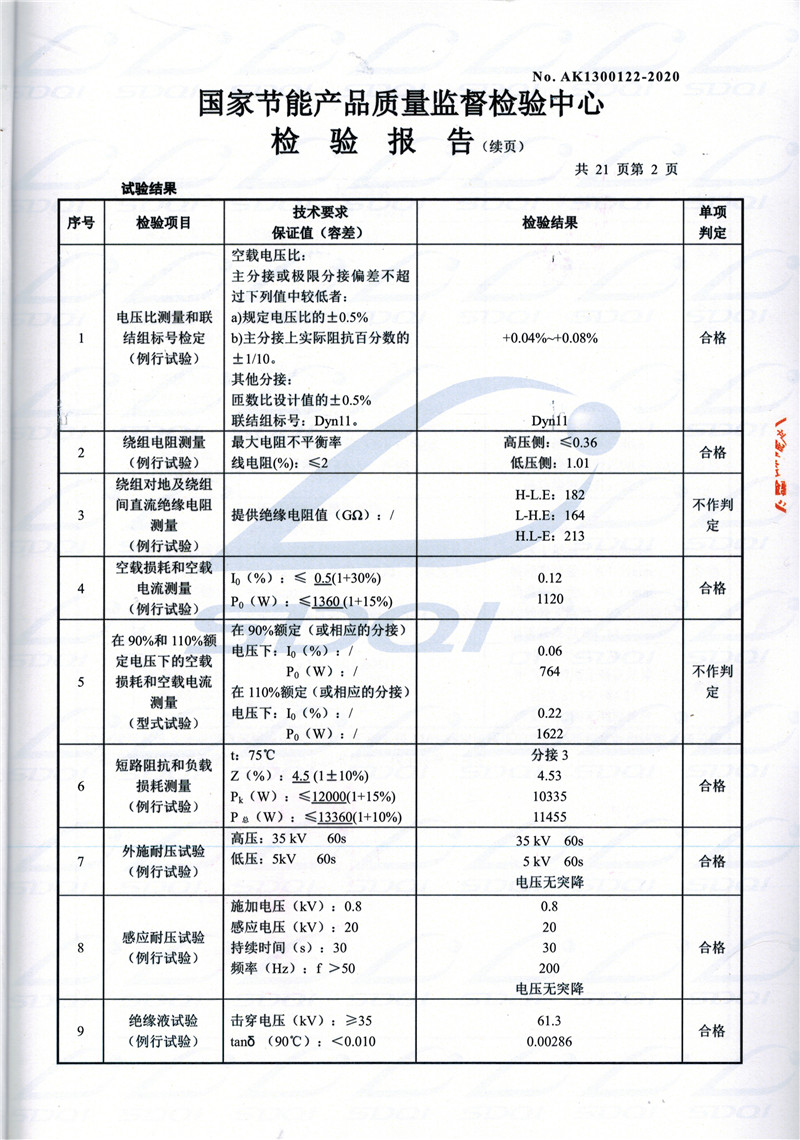 高低压试验报告-S11-1250茄子河茄子河茄子河油浸式变压器-2.jpg